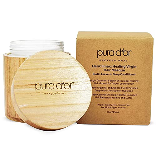 PURA D'OR HairClimax Biotin Hair Mask - Deep Conditioning, Restores Shine & Reduces Damage - 10oz