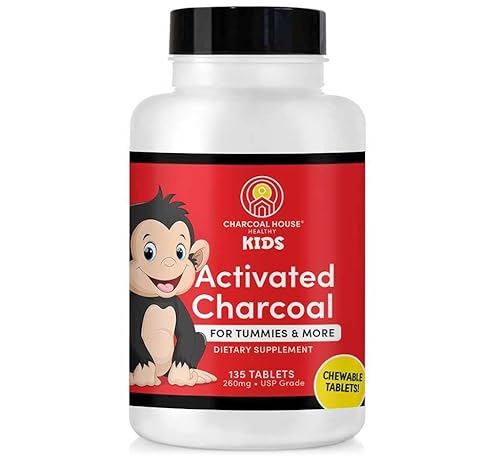 Charcoal House Chewable Activated Charcoal Tablets - Natural Digestion Support, Vegan - 135 ct.