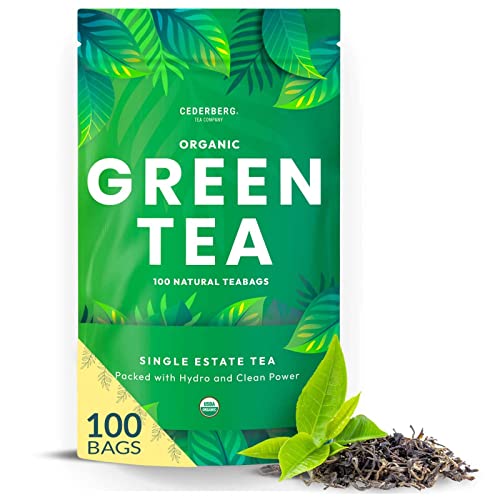 Cederberg Tea Company Organic Green Tea - Bold Flavor & Antioxidants, 100 Compostable Bags