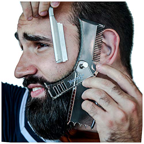 Monster&Son Beard Shaper - Achieve Perfect Symmetry, Compact & Transparent Design - Rotary Tool