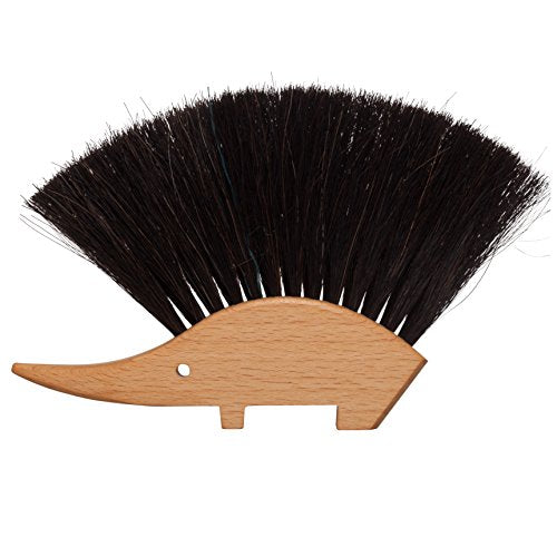 REDECKER Hedgehog Duster - Non-Scratch Horsehair, Durable Beechwood Handle - 4.5x5.5in