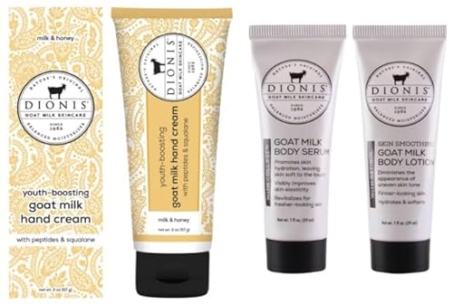 Dionis Goat Milk Body Lotion & Serum Set - Hydrating, Non-Greasy, All Skin Types - 2oz + 1oz