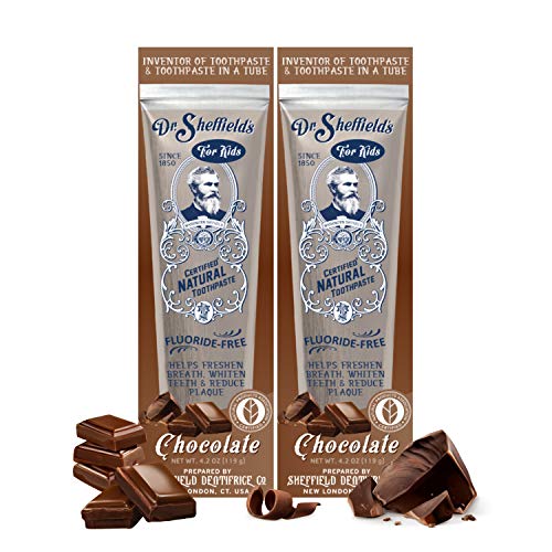 Dr. Sheffield’s Natural Chocolate Toothpaste - Great Taste, Fluoride Free, 2-Pack