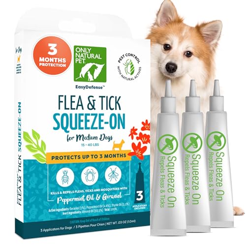 Only Natural Pet Flea & Tick Spray - Plant-Based Protection for Medium Dogs - 3-Month Supply