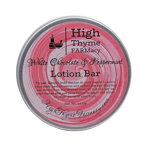 High Thyme FARMacy White Chocolate & Peppermint Lotion Bar - Moisturizes Dry Skin, 1.5oz