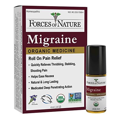 Forces of Nature Headache Balm - Rapid Migraine Relief, USDA Organic, Non-GMO - 4ml