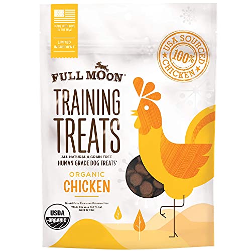 Full Moon Dog Treats - USDA Organic Chicken, All Natural, Human-Grade - 6oz (175 Treats)