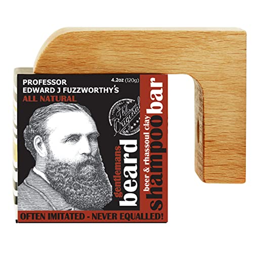 Professor Fuzzworthy's Beard Shampoo Bar - Nourishing Rhassoul Clay & Organic Ingredients - Gift Set