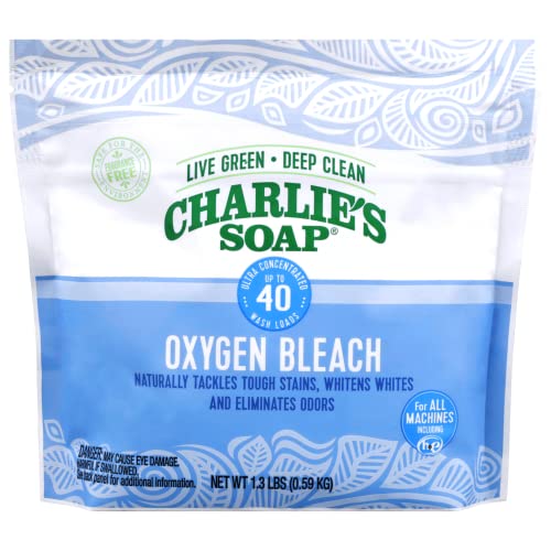 Charlie's Soap Oxygen Bleach Concentrate - Chlorine Free, Hypoallergenic, Color Safe - 1.3 lbs