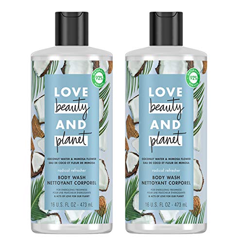 Love Beauty and Planet Body Wash - Hydrating Coconut Water & Mimosa Flower, Vegan - 16oz (2-Pack)