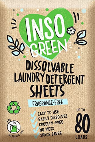 InsoGreen Laundry Detergent Sheets - Powerful Stain Removal, Zero Plastic Waste - 40 Sheets