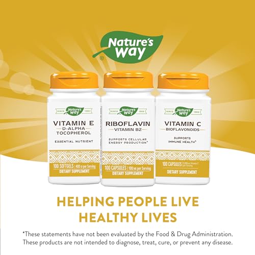 Nature's Way Riboflavin Vitamin B2 - Boosts Cellular Energy, Gluten-Free, 100mg, 100 Capsules