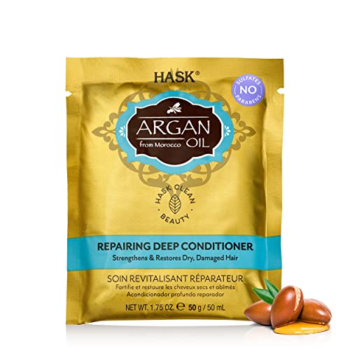 Hask Argan Oil Hair Treatment - Restores & Hydrates, Sulfate & Paraben Free - 1.75 oz