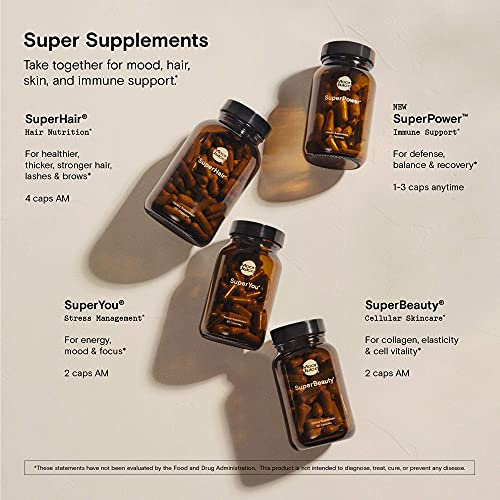 Moon Juice SuperPower Mushroom Supplement - Natural Immune Support, Vegan & Non-GMO - 30 Capsules