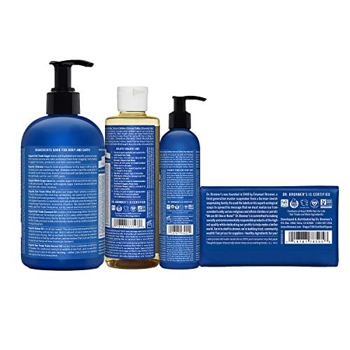 Dr. Bronner's Body Soap Gift Set - Organic Oils, Vegan & Cruelty-Free - 4 Piece Variety Pack