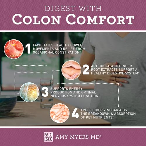 Amy Myers MD Colon Comfort - Supports Bowel Regularity & Energy, Non-GMO - 120 Capsules