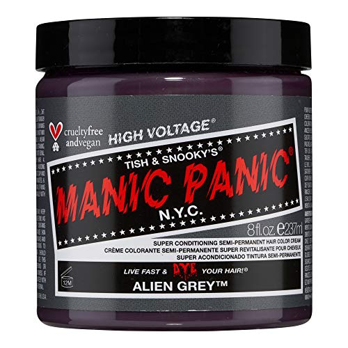 MANIC PANIC Alien Grey Hair Dye - Cool Medium Slate Gray, Vegan & Ammonia Free - 8oz