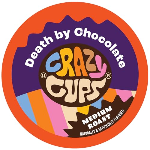 Crazy Cups Coffee - Rich Death by Chocolate Flavor, Vegan & Gluten-Free - 22 Recyclable Pods