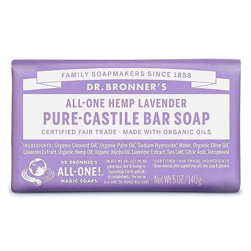 Dr. Bronner's Pure-Castile Bar Soap - Moisturizing Lavender, Organic Oils - 5oz