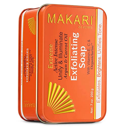 Makari Extreme Active Argan & Carrot Oil Exfoliating Soap - Brightens & Nourishes Skin - 7oz