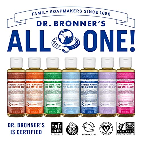 Dr. Bronner's Body Soap Variety Pack - Organic Ingredients, Plant-Based, 6 Scents - 4 oz Each