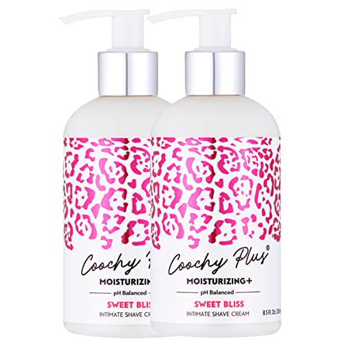 Coochy Plus Intimate Shaving Cream - Moisturizing Formula, Rash-Free, pH Balanced - 2 Pack