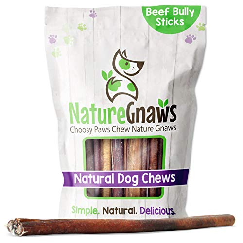 Nature Gnaws Dog Treats - Natural Beef Bully Sticks for Dental Health, 11-12" (8oz)