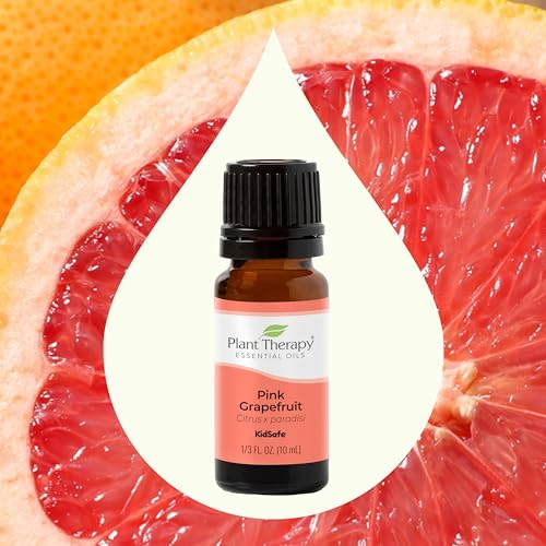 Plant Therapy Pink Grapefruit Essential Oil - 100% Pure, Uplifting Citrus Scent - 10 mL