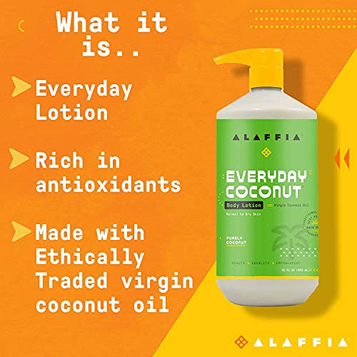 Alaffia EveryDay Coconut Body Lotion - Hydrating for Soft Skin, Fair-Trade Ingredients - 32 Fl Oz