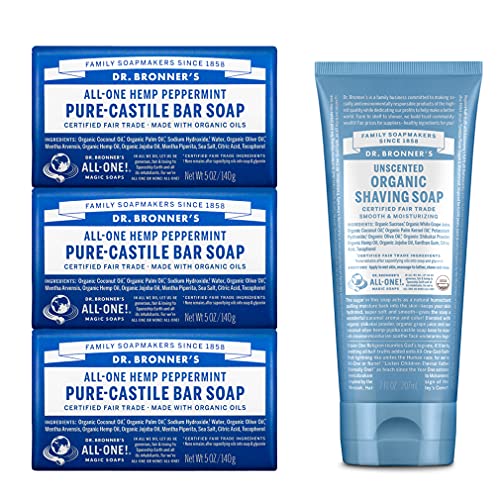 Dr. Bronner's Bath & Body Set - Cleanses & Moisturizes, Organic Ingredients, 4-Pack