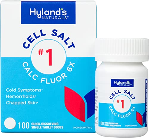 Hyland's Cell Salt No. 1 Calc Fluor Tablets - Natural Relief for Colds & Skin Issues - 100 Count