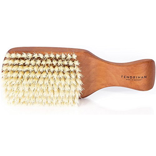 Fendrihan Pure Boar Hair Brush - Scalp Massager, Comfortable Pearwood Handle - 6.7 Inches