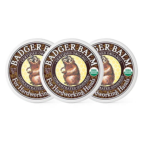 Badger Repair Balm - Nourishing Relief for Dry, Cracked Hands, Certified Organic - 2 oz (3 Pack)