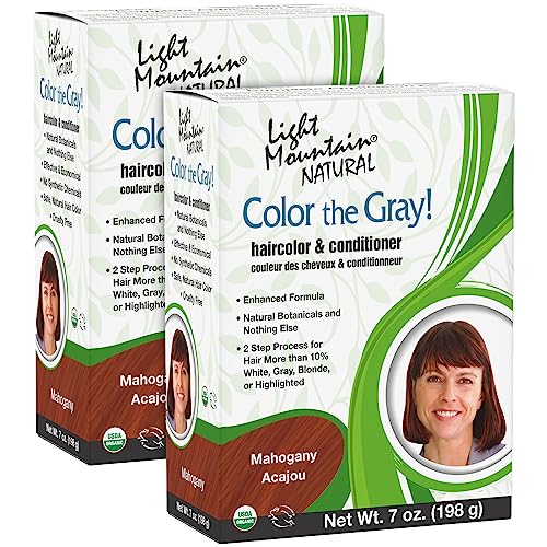 Light Mountain Henna Hair Dye - Vibrant Color, Vegan & Chemical-Free, 7oz (Pack of 2)