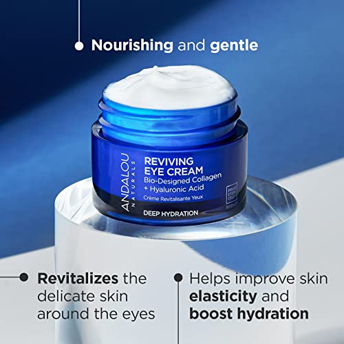 Andalou Naturals Eye Cream - Revitalizes Tired Eyes, Vegan Marine Collagen, 0.45 Oz