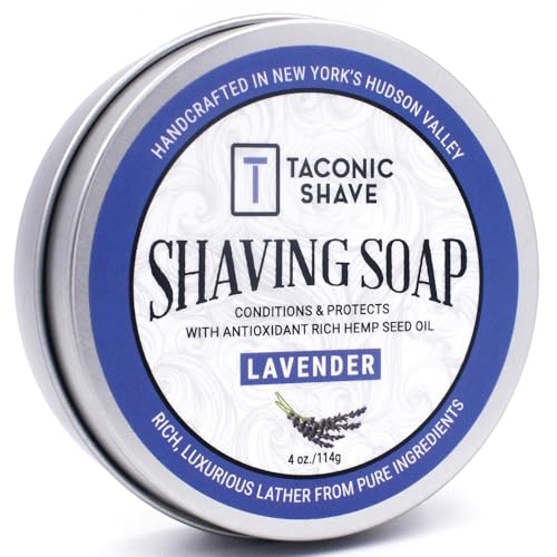Taconic Shave Shaving Soap - Moisturizing, Anti-Oxidant Seed Oils, Lavender Scent - 3" Round