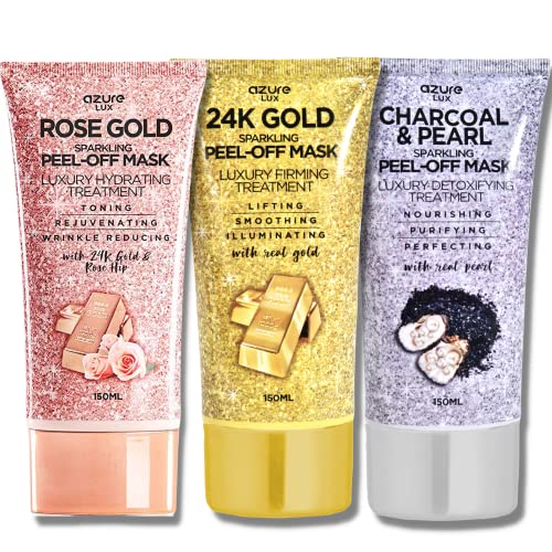 Azure Sparkling Peel-Off Masks Set - Hydrating, Firming, Anti-Aging - 150mL each