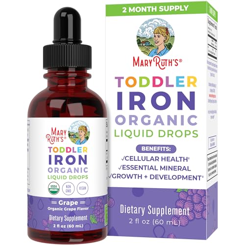 MaryRuth Organics Liquid Iron for Toddlers - Supports Energy & Growth, Vegan, Sugar Free - 2 Fl Oz