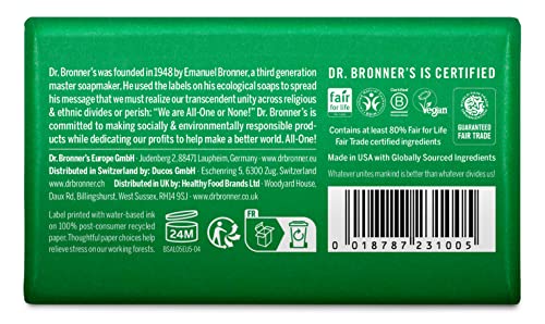 DR. BRONNER's All-One Hemp Almond Bar Soap - Luxurious Lather, Organic Ingredients - 5 oz