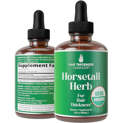 Organic Horsetail Herb Hair Supplement - Boost Growth, Vegan, Zero Sugar - 1oz Liquid Drops