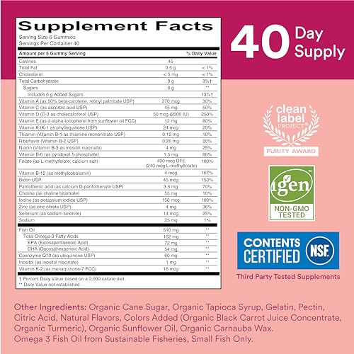 SmartyPants Women's Multivitamin Gummies - 21 Essential Nutrients, Gluten-Free - 240 Count