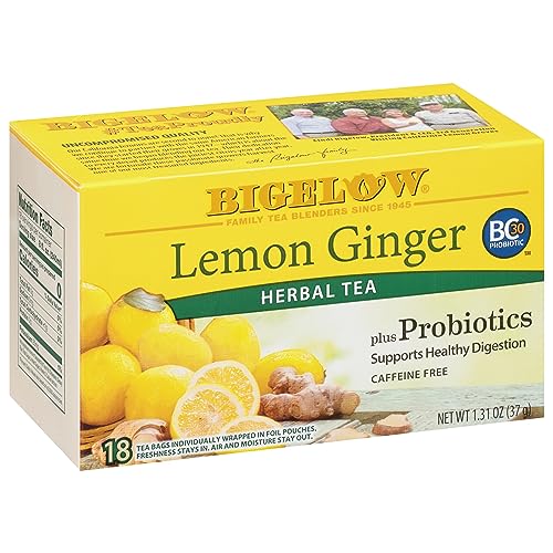 Bigelow Tea Lemon Ginger Herbal Tea - Supports Digestion, Caffeine-Free, 108 Total Bags