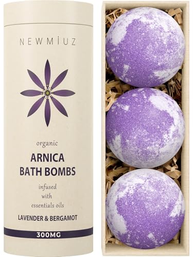 NEW MIUZ Arnica Bath Bombs - Nourishing Lavender & Bergamot, Moisturizing for Dry Skin - 3pcs