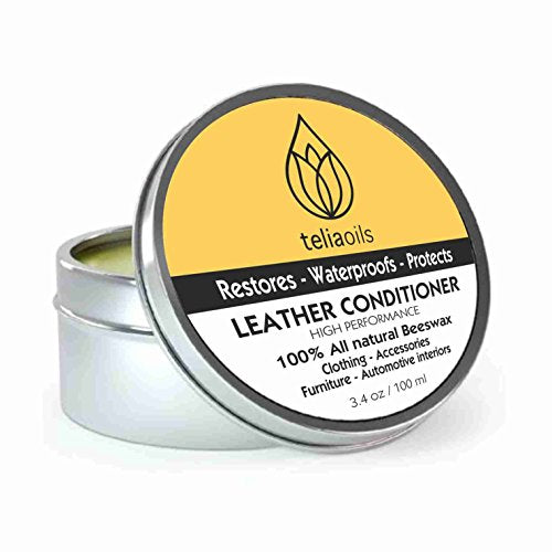 Teliaoils Leather Conditioner - Natural Repair & Waterproofing, Safe for All Leather Types - 8oz