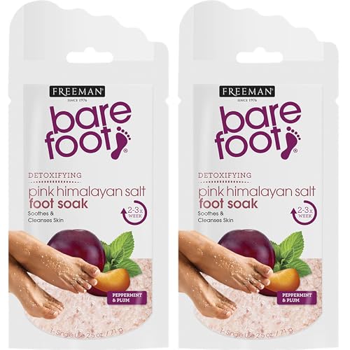 Freeman Himalayan Pink Salt Foot Soak - Detoxifying Epsom Salt with Peppermint & Plum - 2 Pack