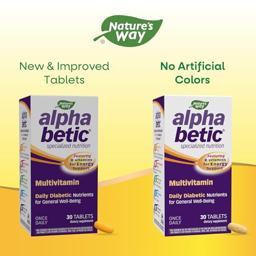 Nature's Way Alpha Betic Multivitamin - Energy Support, 10 Essential Vitamins - 30 Tablets