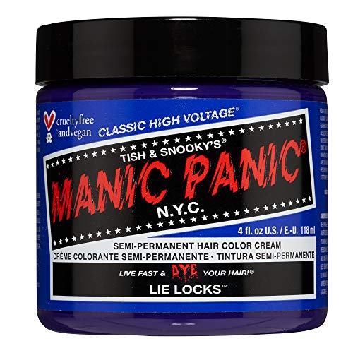 MANIC PANIC Lie Locks Hair Dye - Cool Indigo Blue Shade, Vegan & Ammonia-Free - 4oz