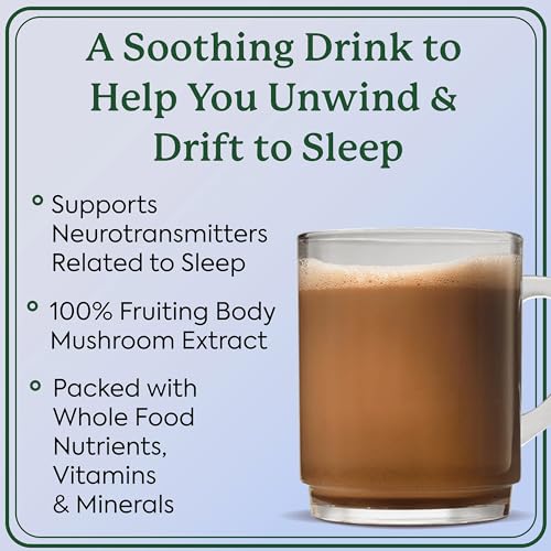 NightLight Mushroom Cacao Mix - Sleep Support with Magnesium & Mushrooms, 14 Servings