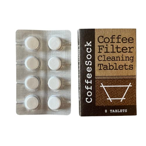 CoffeeSock® Cleaning Tablets - Deep Clean Filters & Machines, All-Natural Ingredients - 8pk