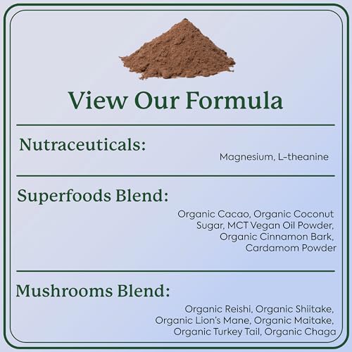 NightLight Mushroom Cacao Mix - Sleep Support with Magnesium & Mushrooms, 14 Servings